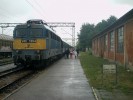 EC 344 Avala v ele s maarskou lokomotivou V 43 pipravena na odjezd z pohranin stanice Subotica