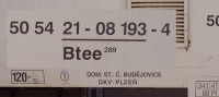 Popisky Btee289 (193) v detailu, 01.02.2009, Sp 1762 D Yetii, Lipno nad Vltavou