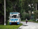 Vyrovnan souboj na Sverdlov ulici, mrn navrch ale mla tramvaj.