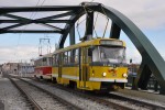 Souprava tramvaj T3 PX . 187/192 na tramvajovm most, Plze, 15.12.2019