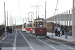 Konvoj tramvaj na oteven tramvajov trati pijd do zastvky Technick, Plze, 15.12.2019