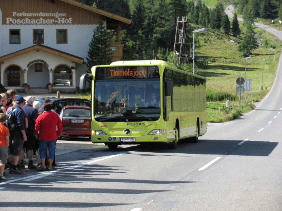 Pestup z linky vedouc v trase Imst - Slden - Obergurgl na linku Obergurgl - Timmelsjoch