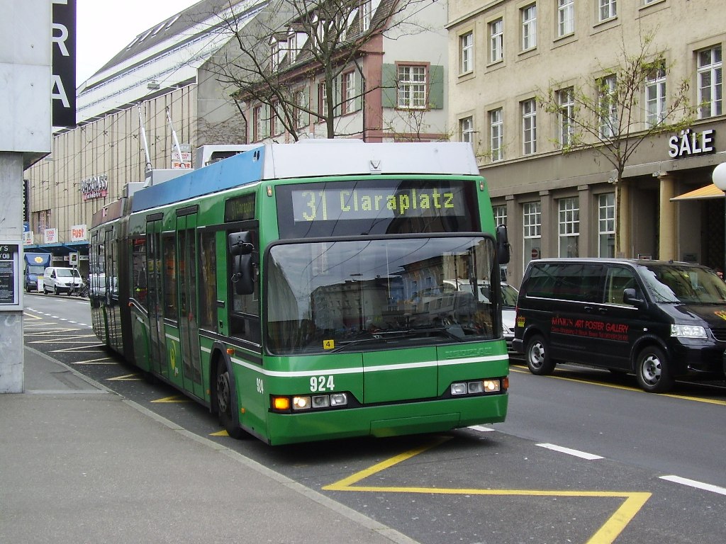 posledn msc trolejbusov dopravy v Basel na lince 31