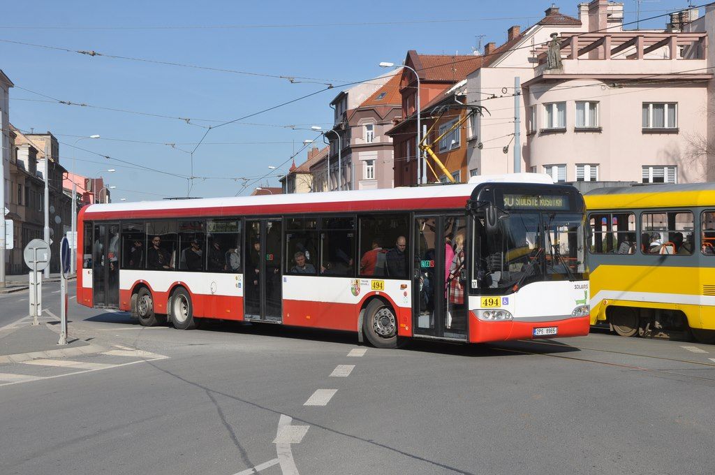 Autobus Solaris Urbino 15 II . 494 na lince 30. Plze Bory, 21.3.2019