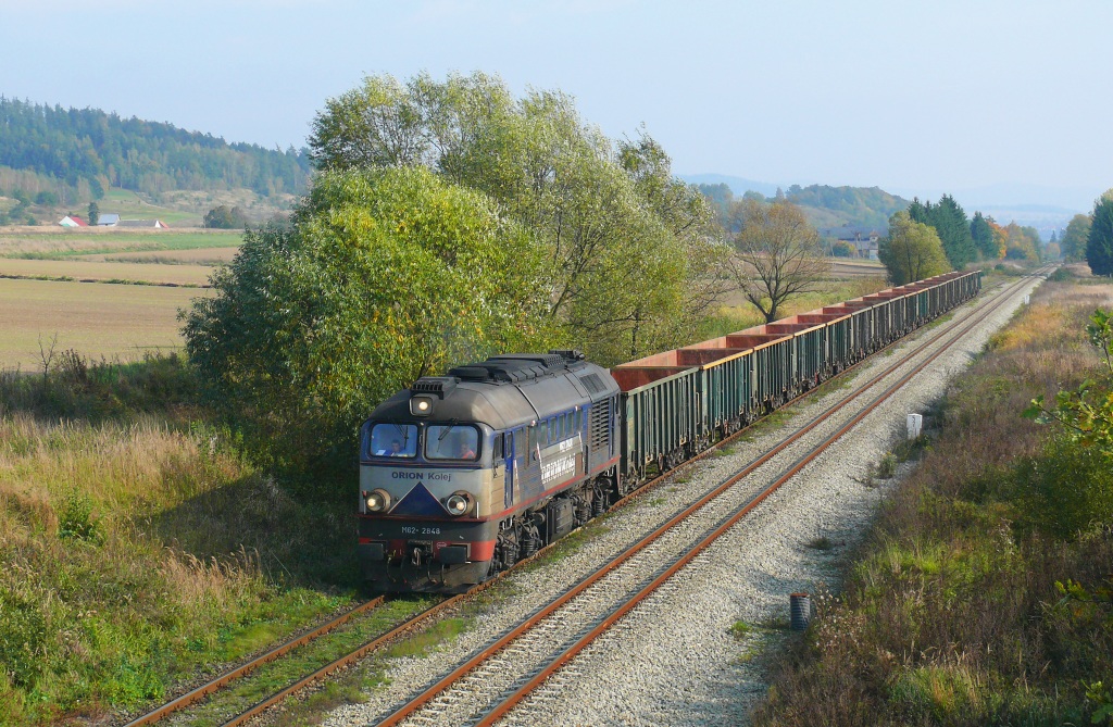 Bierkowice : M62-2848 s nkladnm vlakem do Scinawky Srednie