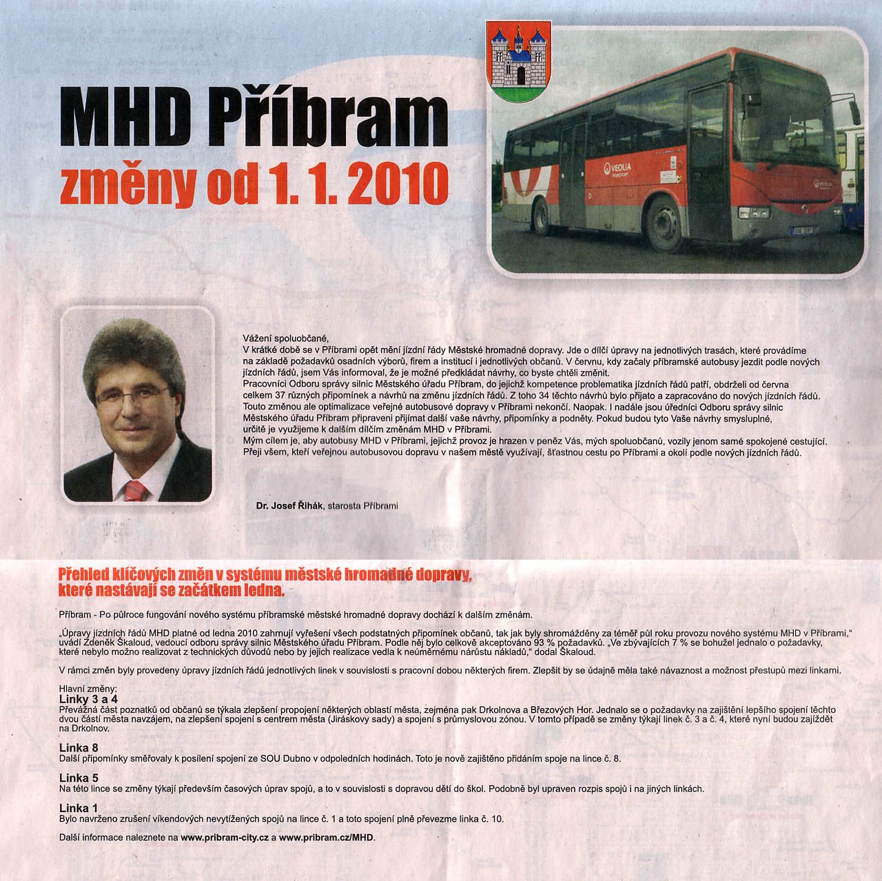 Zmna MHD Pbram od 1.1.2010