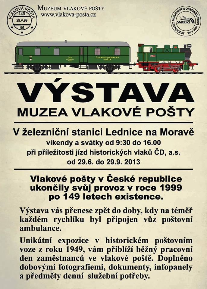 Vstava muzea vlakov poty v potovnm voze Postaa (F)