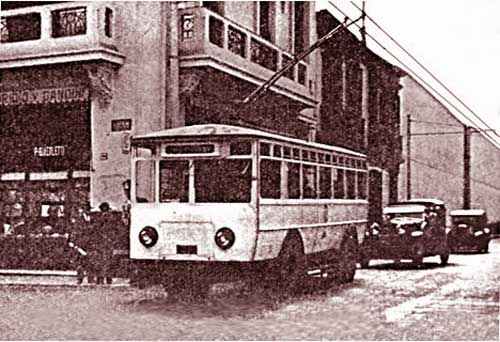 Peru Lima trollebus Este fue el primer servicio de omnibuses elctricos accionados por troles
