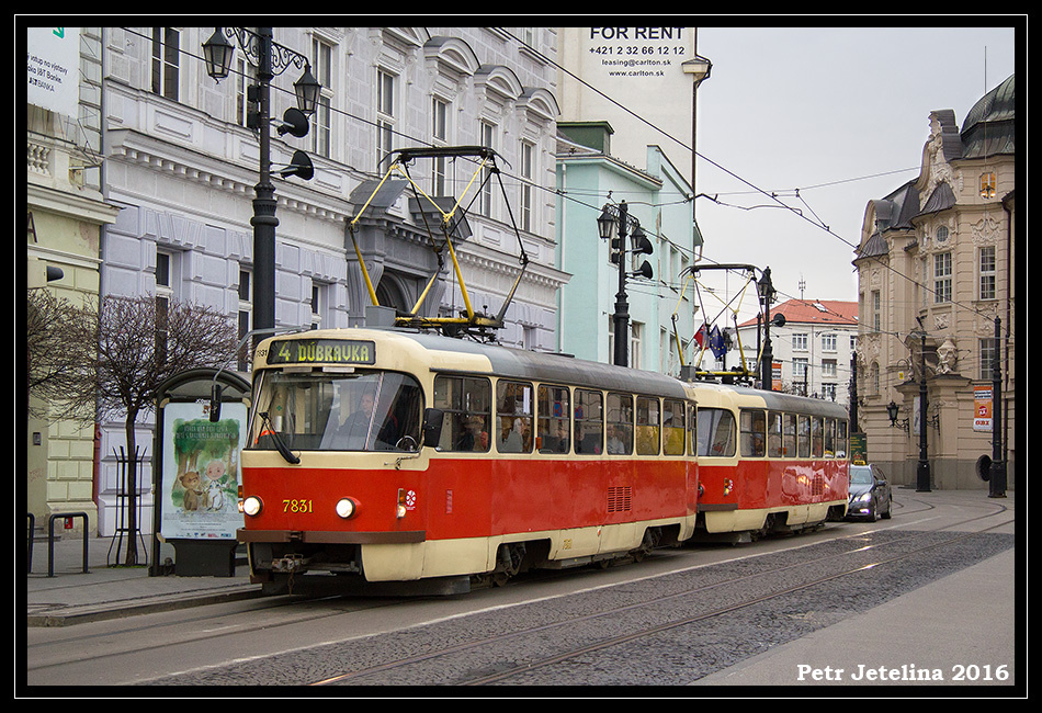 Tatra T3, 7831, 17.2.2016, Bratislava Nm. . tra