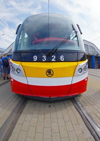 Představení nové verze tramvaje 15T ForCity Alfa pro Prahu dne 24. 8. 2015.
